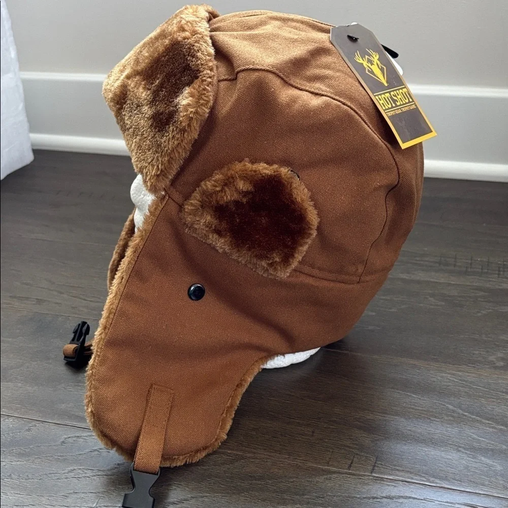 Hot Shot 3M Thinsulate trapper hat/earflap,quilt lined,faux fur,adjustable chin